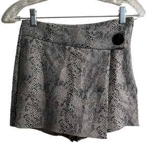 Zara Gray Snake Print Mini Skort